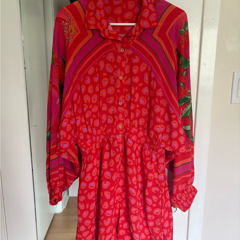 FARM Rio beautiful and unique Vibrant Red and Pink Patterned Romper